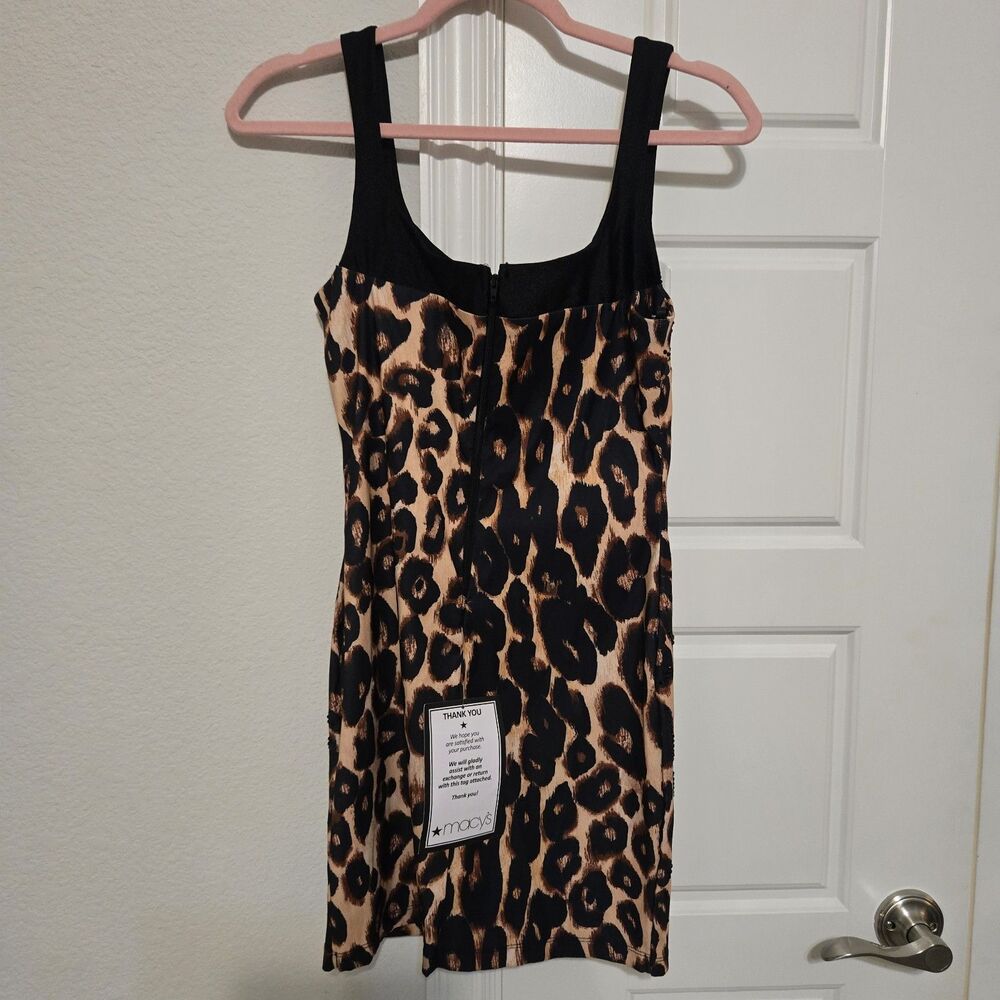 Seni & Cade Mini Dress Women S Leopard Animal Rhinestone HOCO Sequin Bodycon NWT - Picture 5 of 9